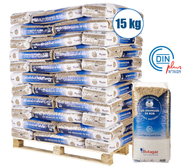 1 Palette Holzpellets BUTAGAZ (66 Säcke à 15 kg)