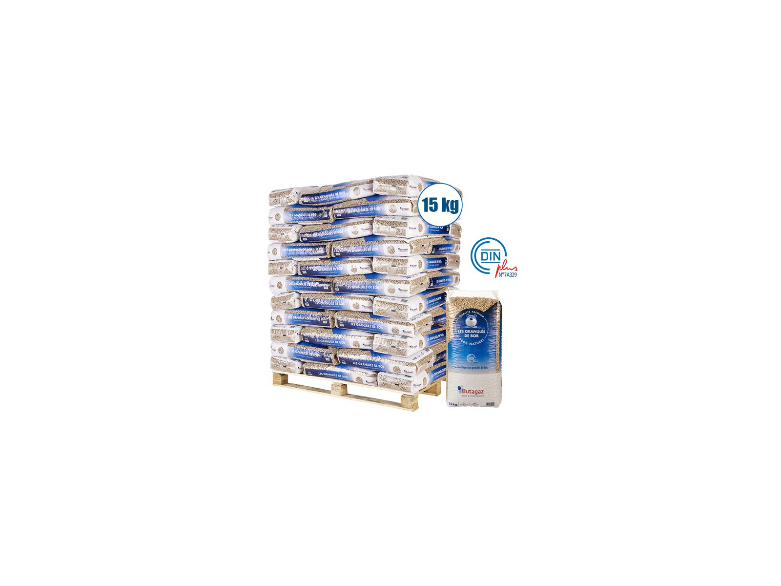 1 Palette Holzpellets BUTAGAZ (66 Säcke à 15 kg)