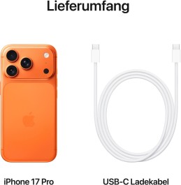 copie de copie de Apple iPhone 17 Pro Max 6,9" 5G Dual-SIM 512 GB Kosmisches Orange